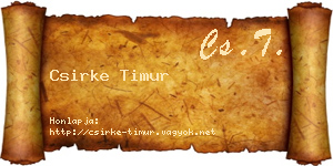 Csirke Timur névjegykártya